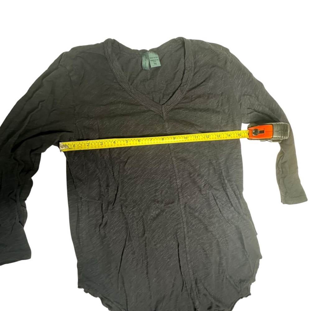 Anthropologie Left of Center long Sleeve V-neck Tee Navy xs - Picture 8 of 9